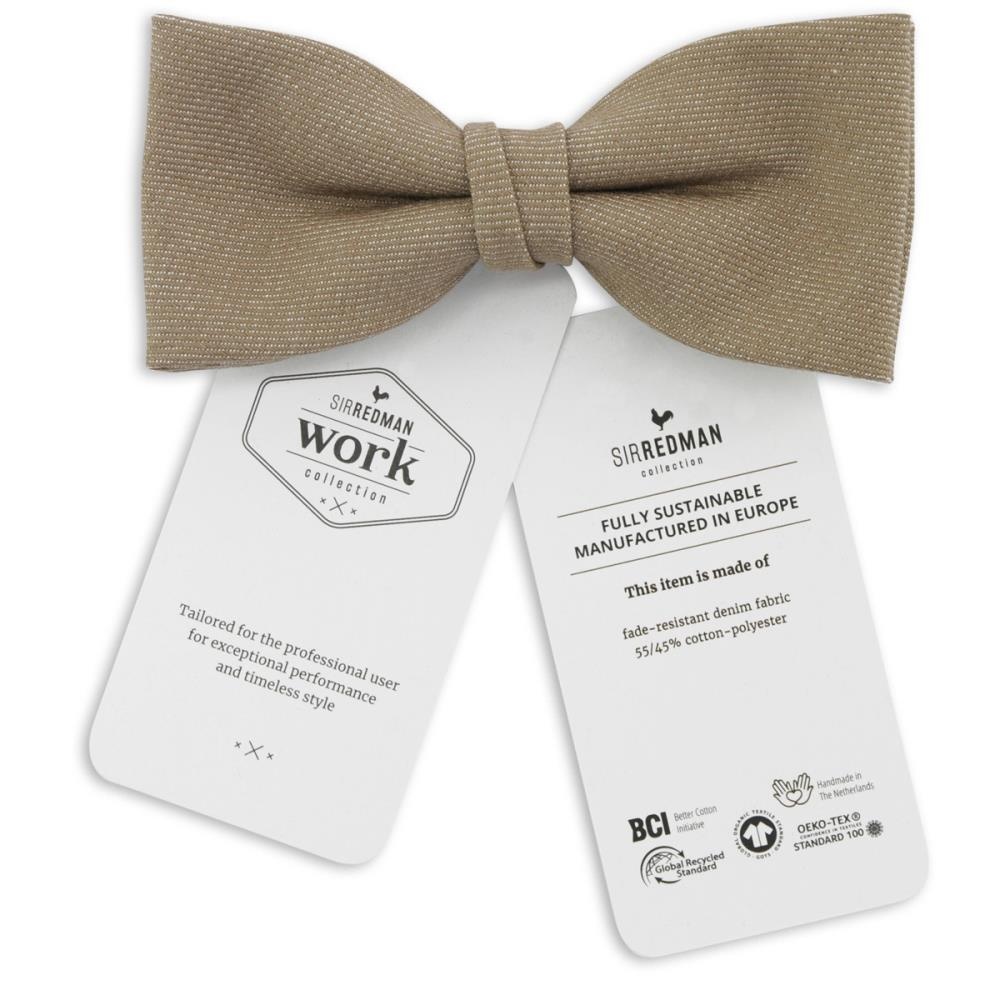 WORK bow tie taupe denim - 3