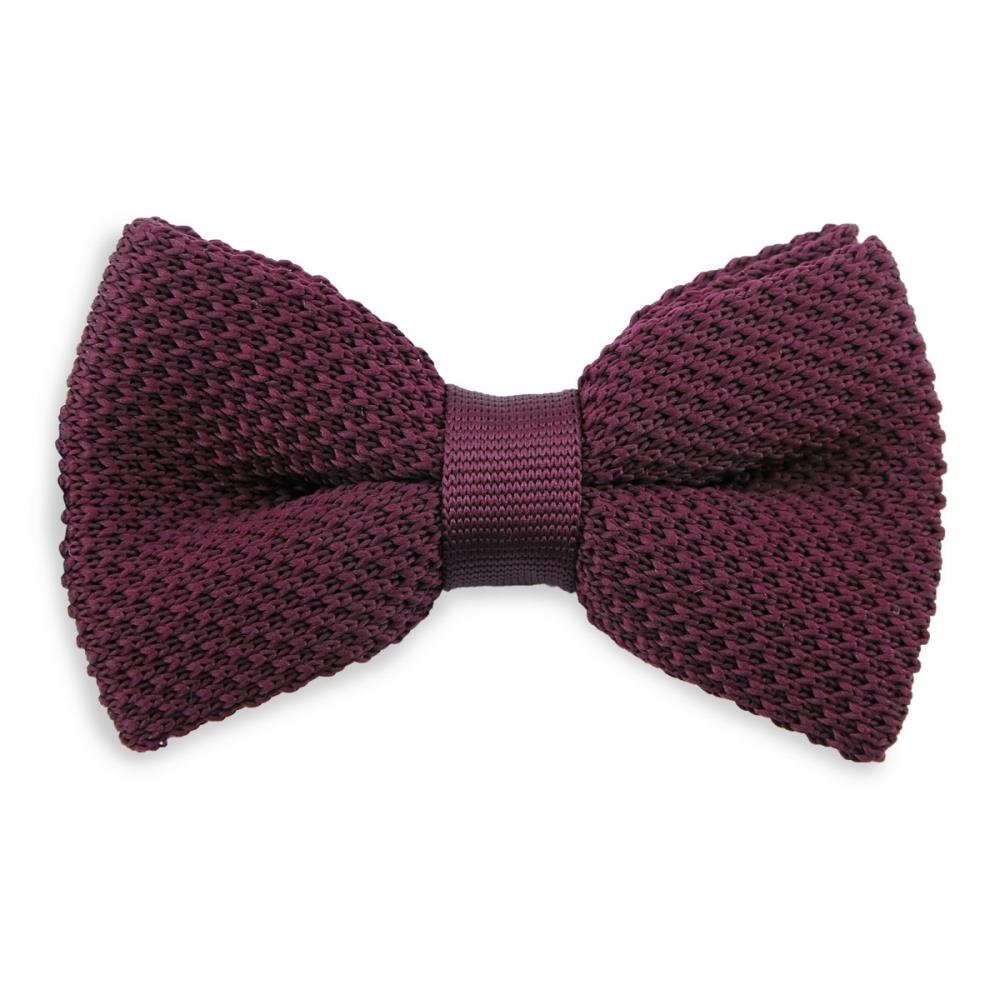 WORK knitted bow tie aubergine - 1