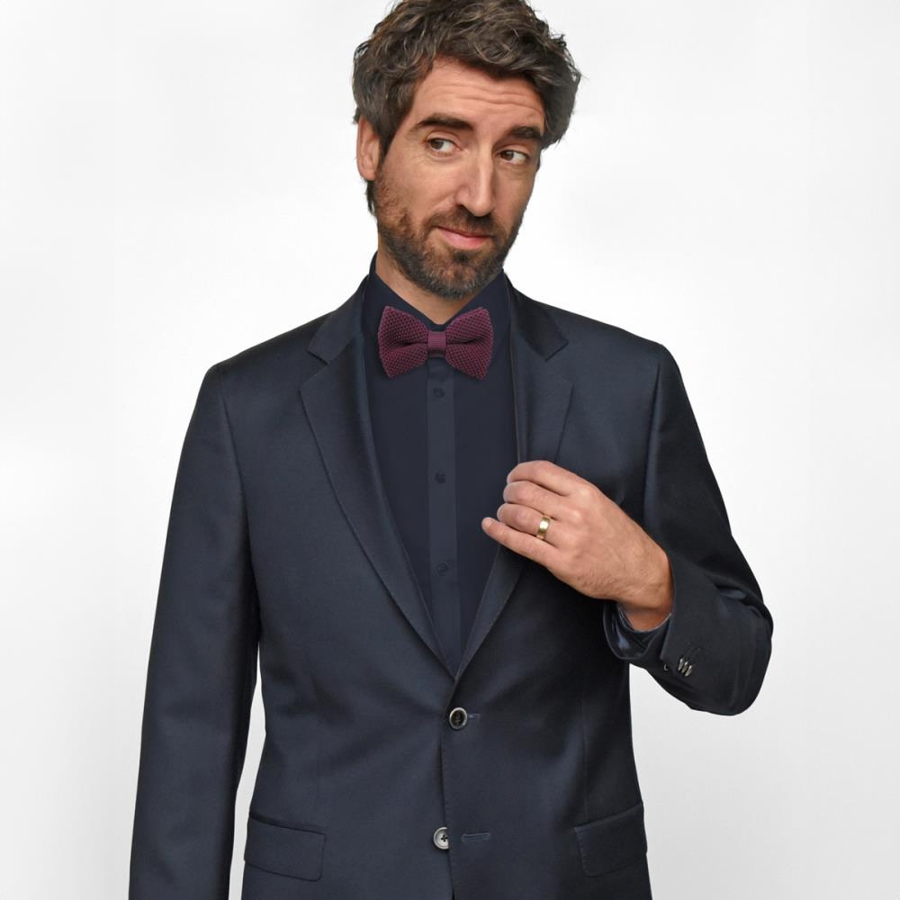 WORK knitted bow tie aubergine - 2