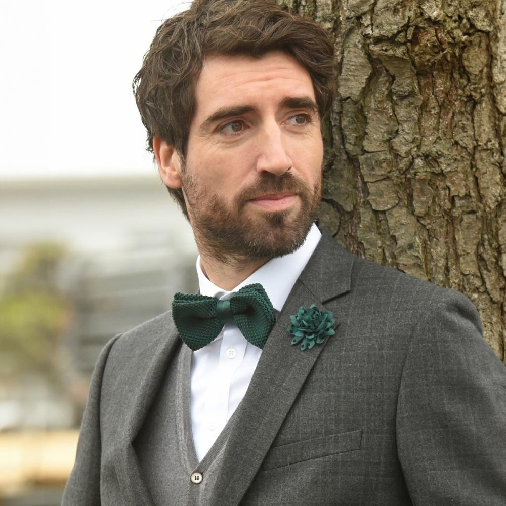 WORK knitted bow tie bottle green - 2