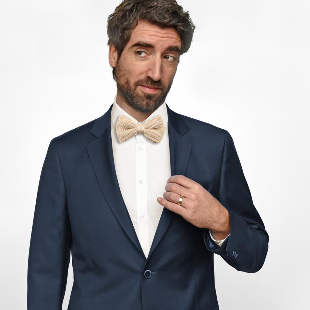 WORK knitted bow tie champagne - 2