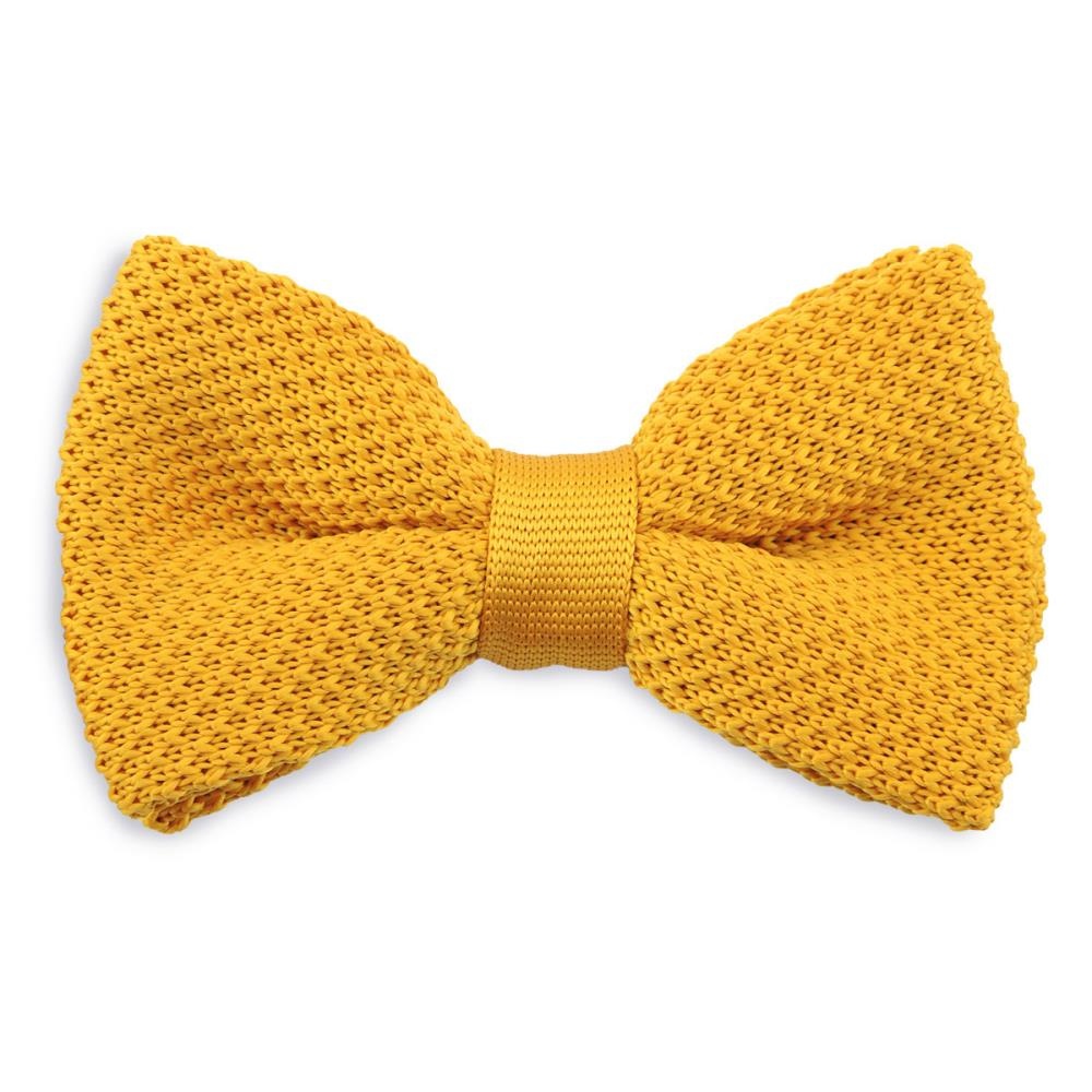 WORK knitted bow tie ochre - 1