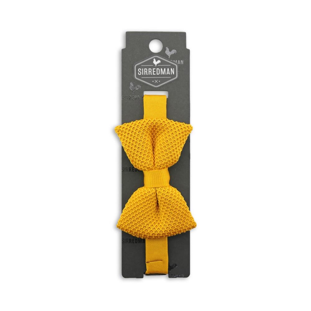 WORK knitted bow tie ochre - 3