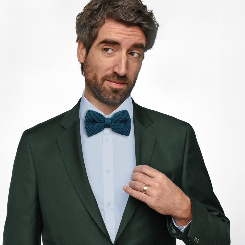 WORK knitted bow tie petrol - 2