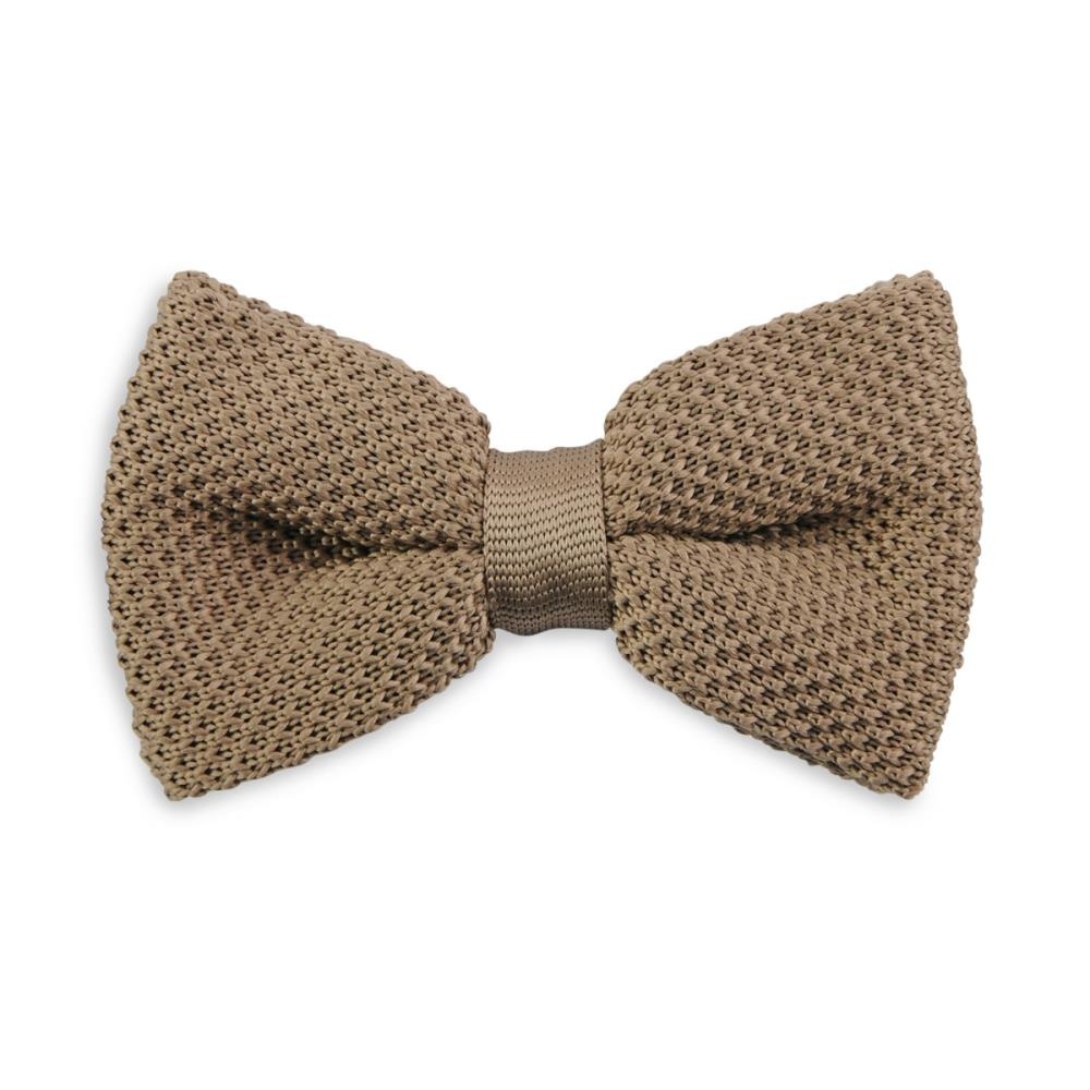 WORK knitted bow tie warm taupe - 1