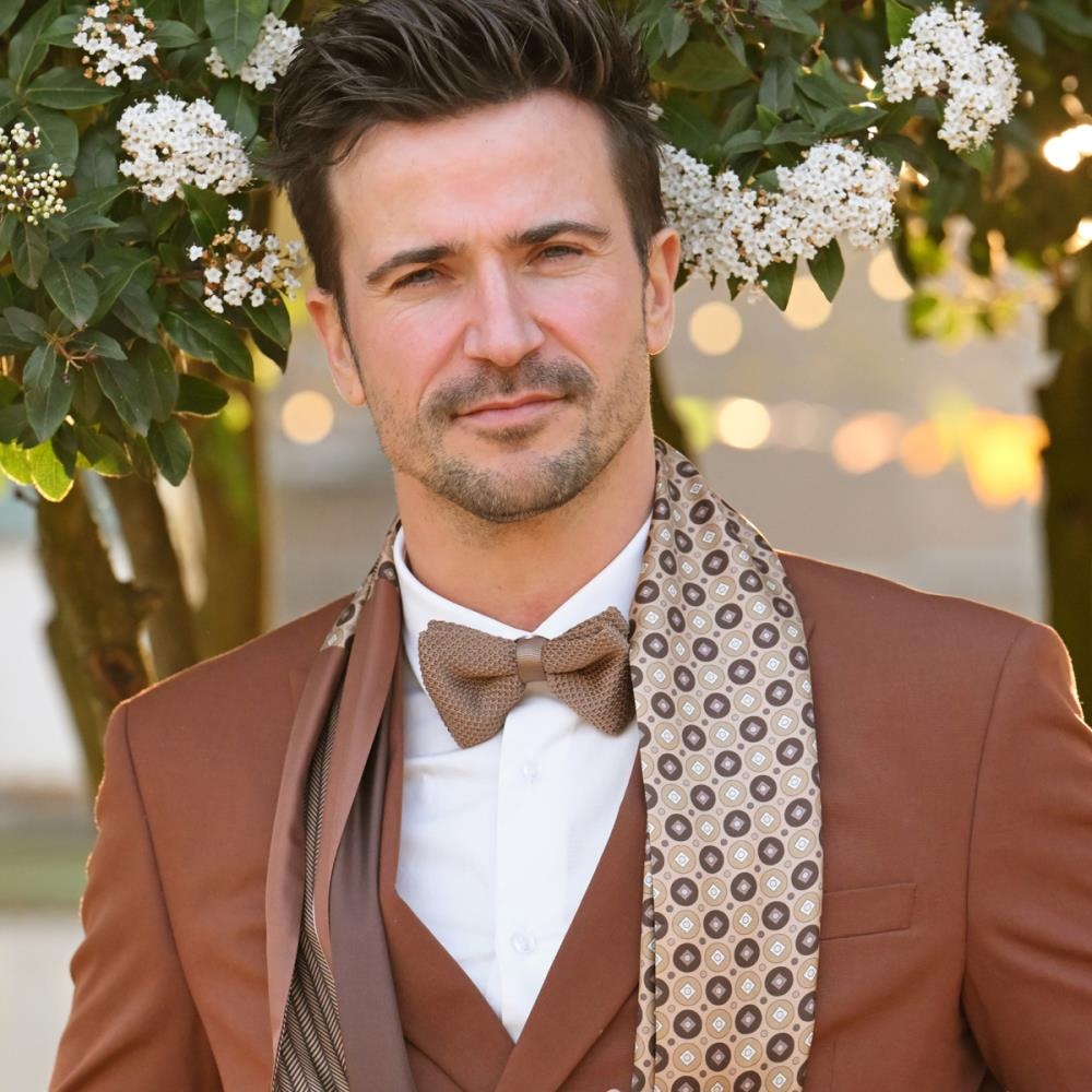 WORK knitted bow tie warm taupe - 1