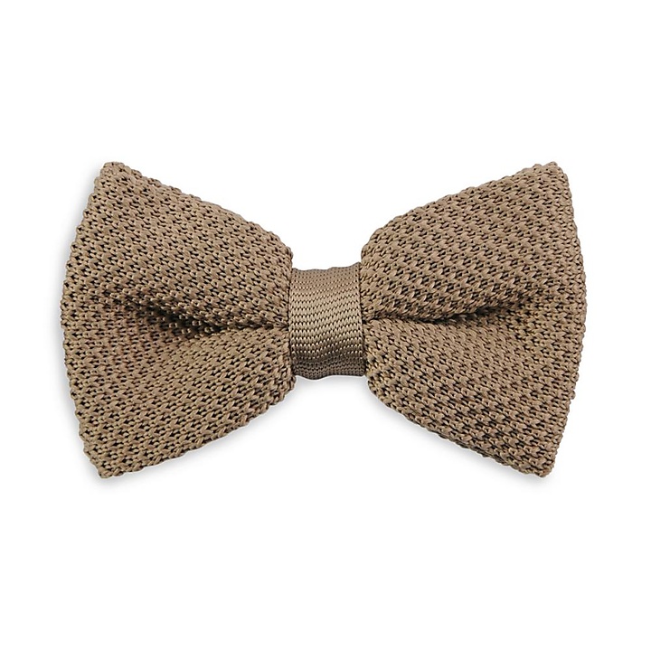 WORK knitted bow tie warm taupe