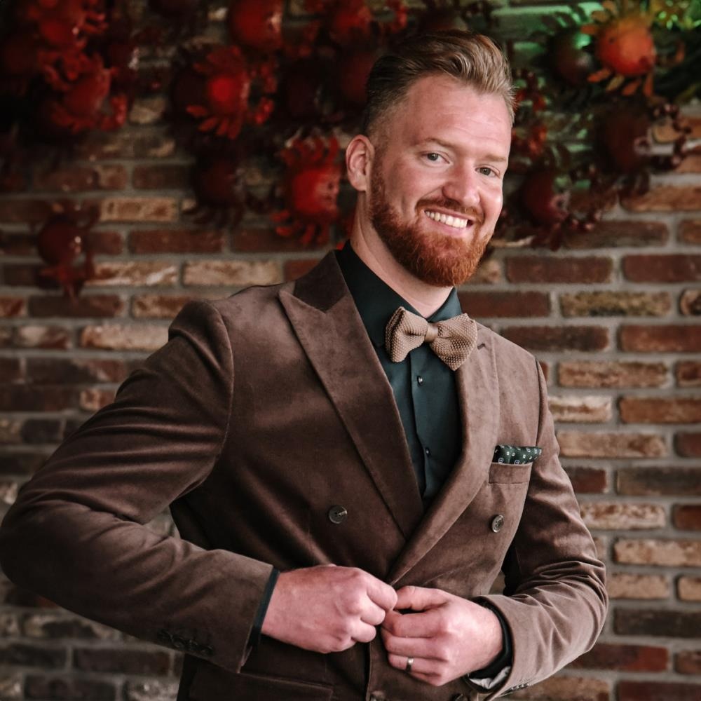 WORK knitted bow tie warm taupe - 4