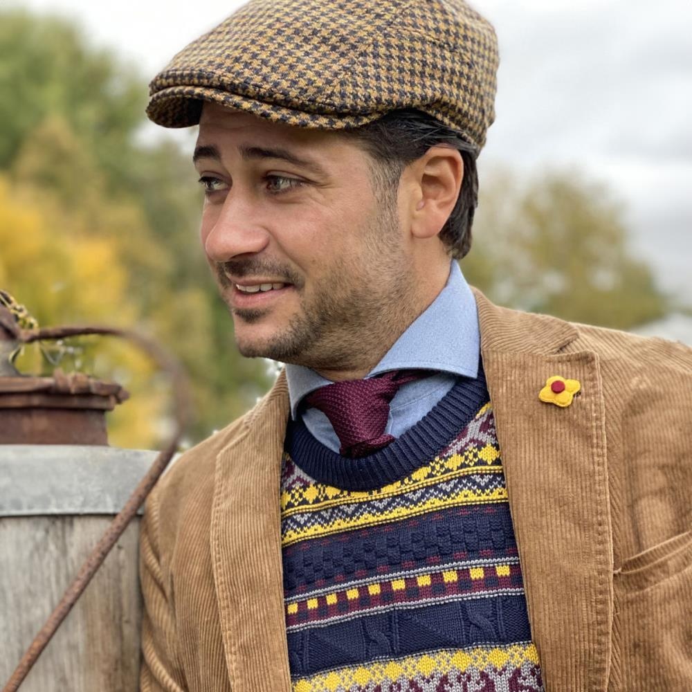 WORK knitted tie aubergine - 2