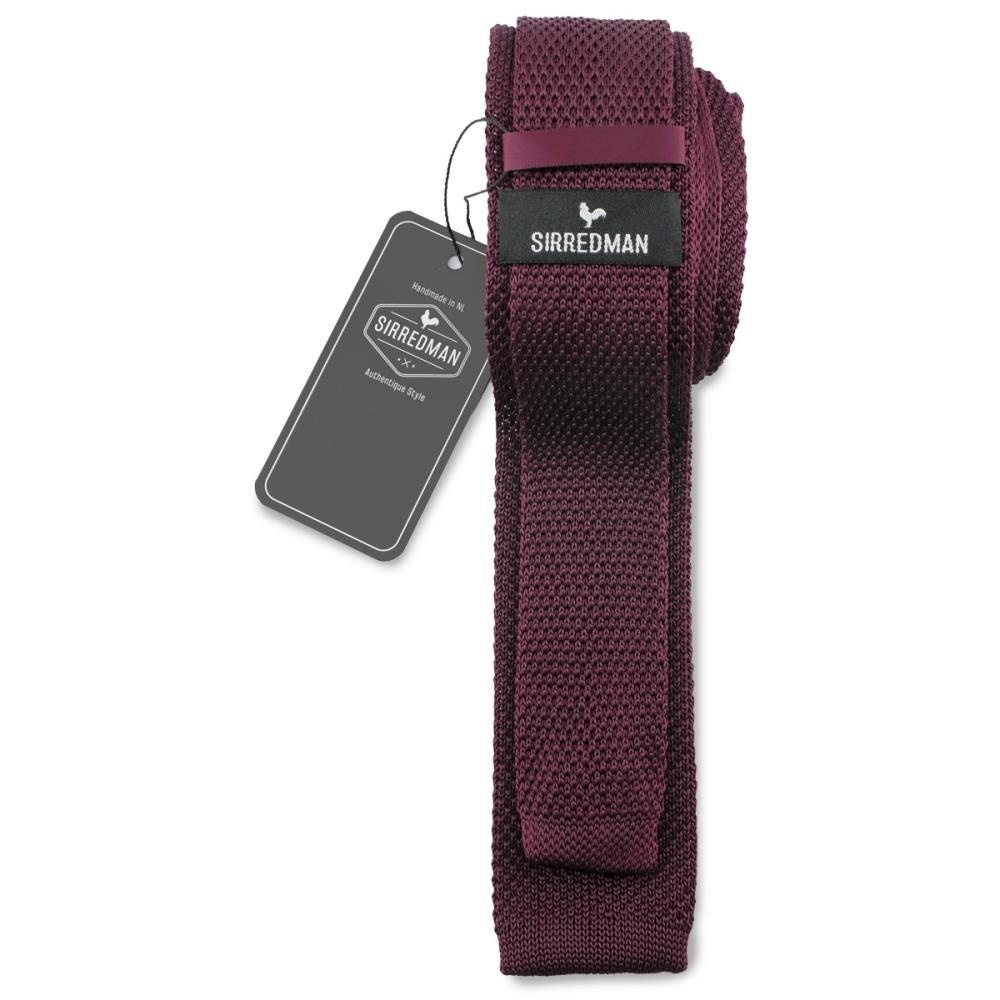 WORK knitted tie aubergine - 3