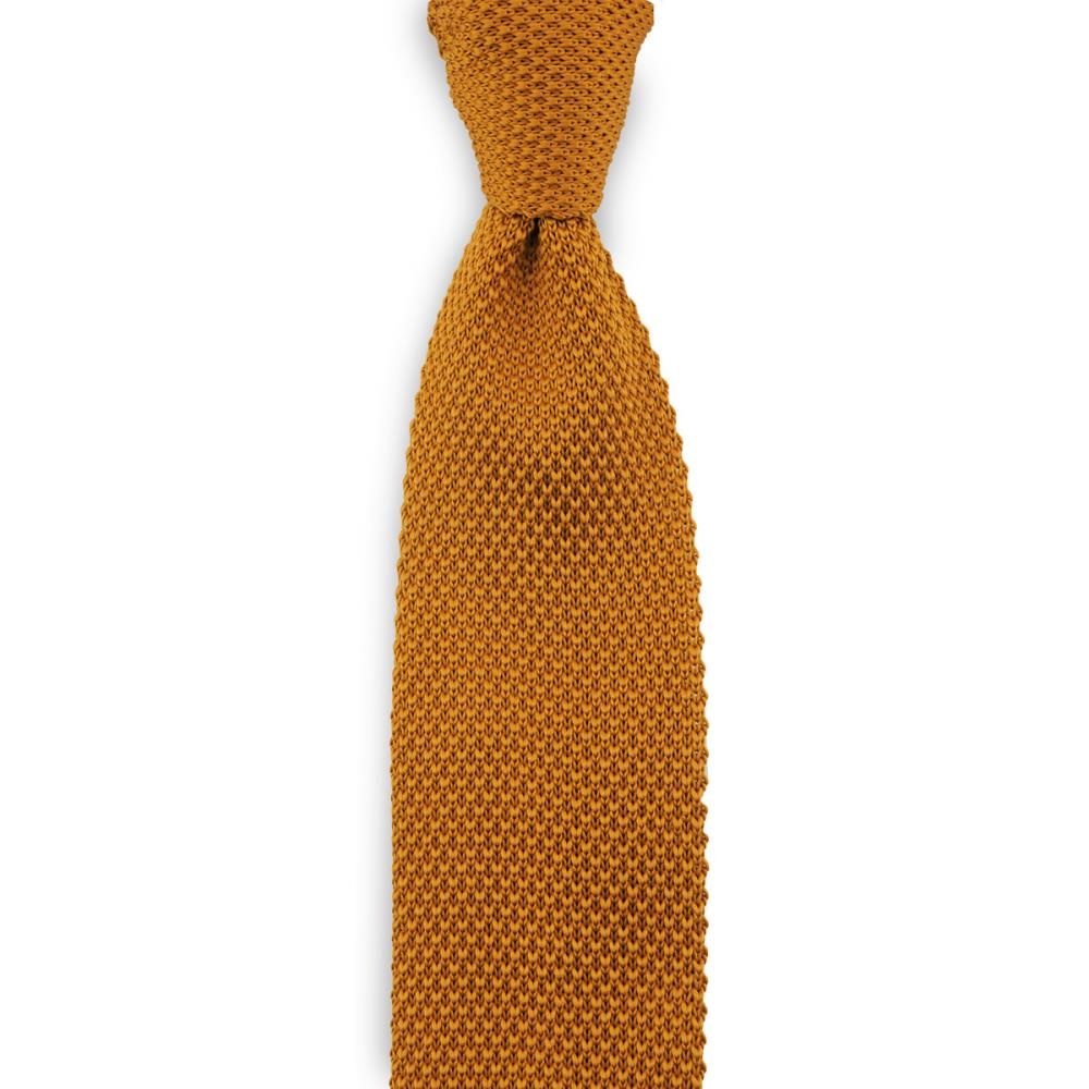 WORK knitted tie cognac - 1