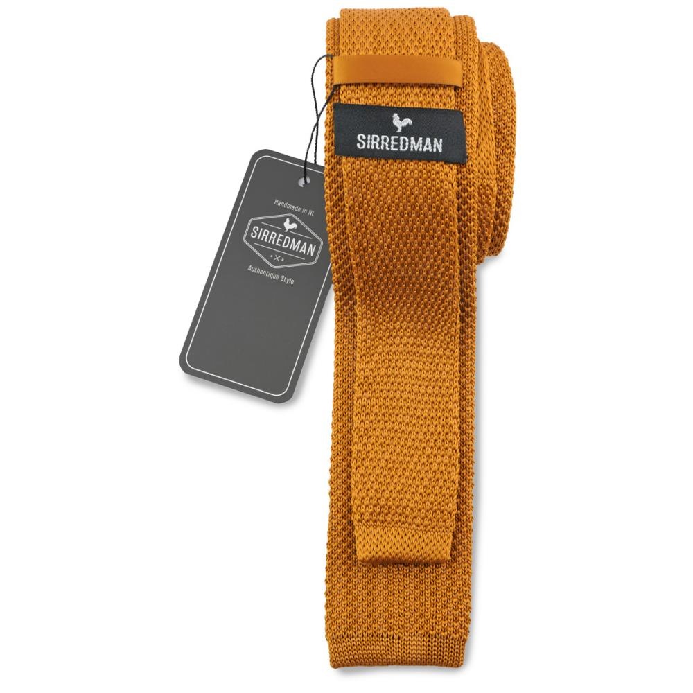 WORK knitted tie cognac - 3