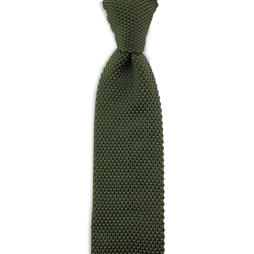 WORK knitted tie forest green - 1