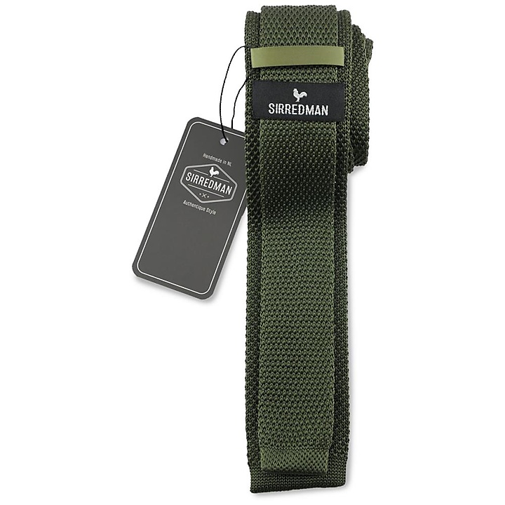 WORK knitted tie forest green