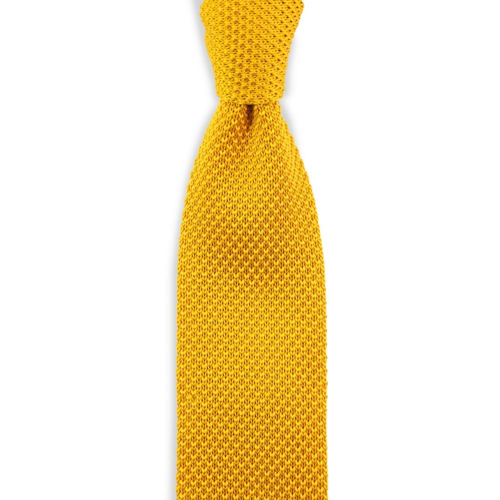 WORK knitted tie ochre - 1
