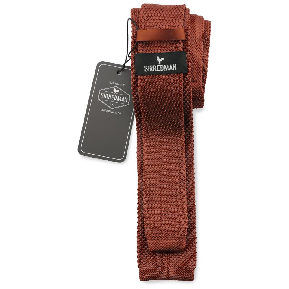 WORK knitted tie rust brown - 3