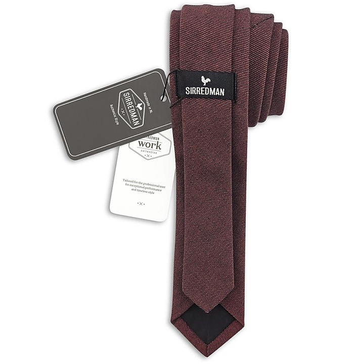 WORK necktie burgundy denim