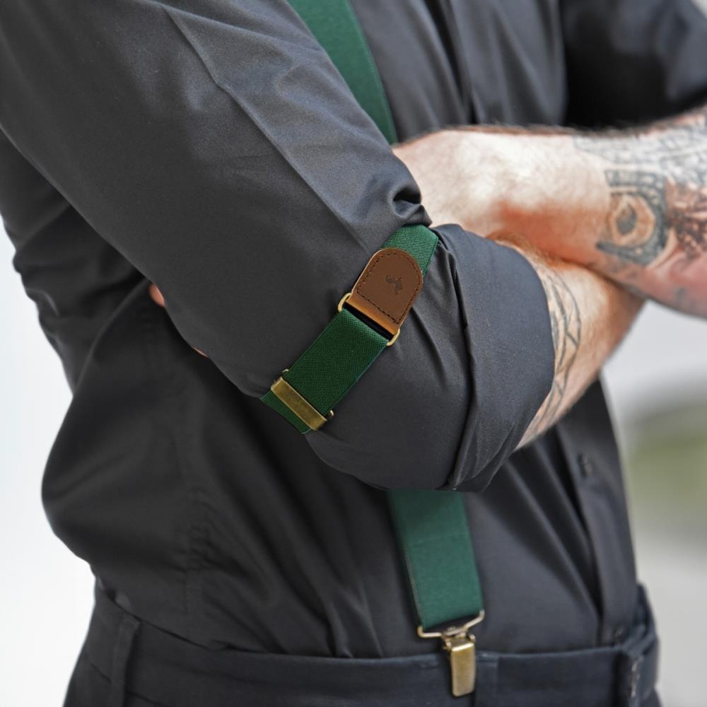 WORK sleeve garters bottle green elastic - 2