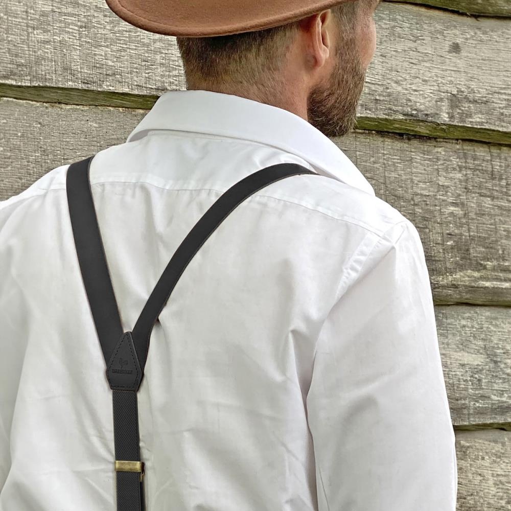 WORK suspenders black leather - 5