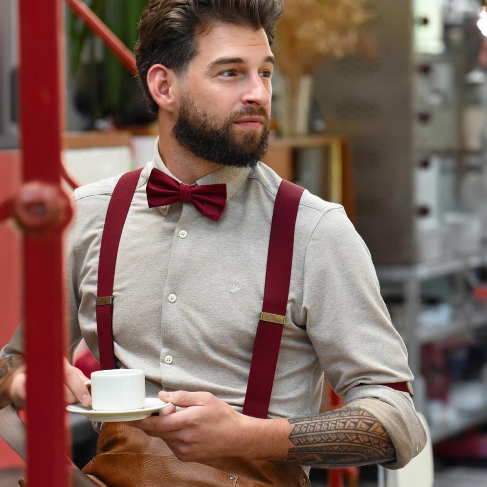 WORK suspenders bordeaux elastic - 4