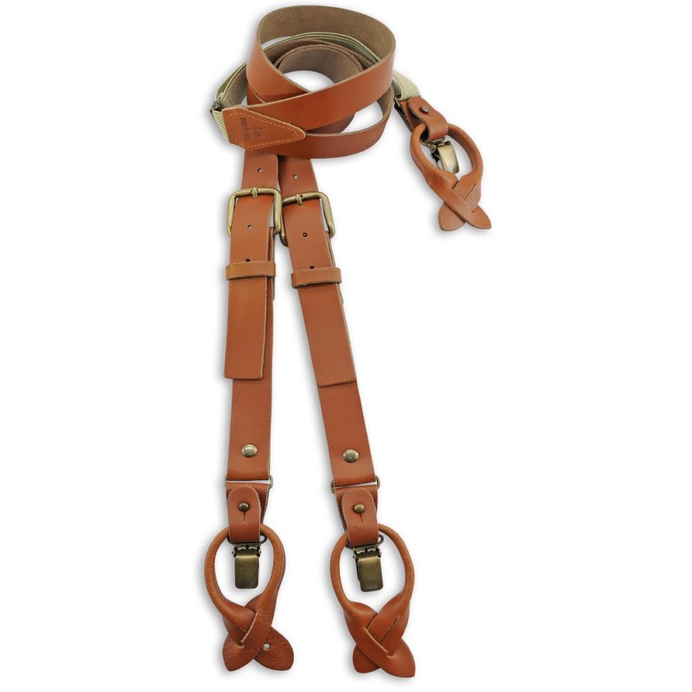 WORK suspenders cognac leather - 1
