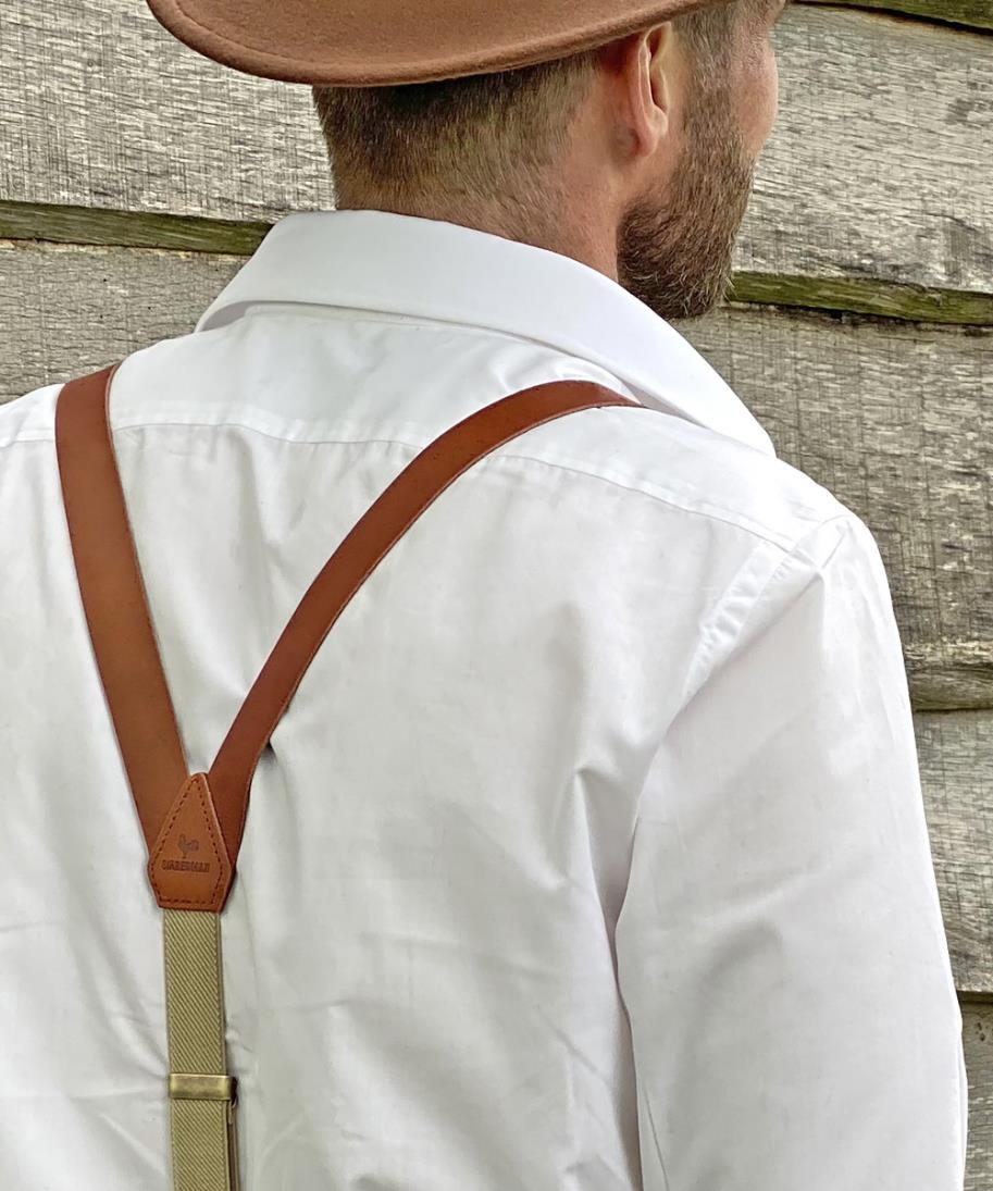 WORK suspenders cognac leather - 5