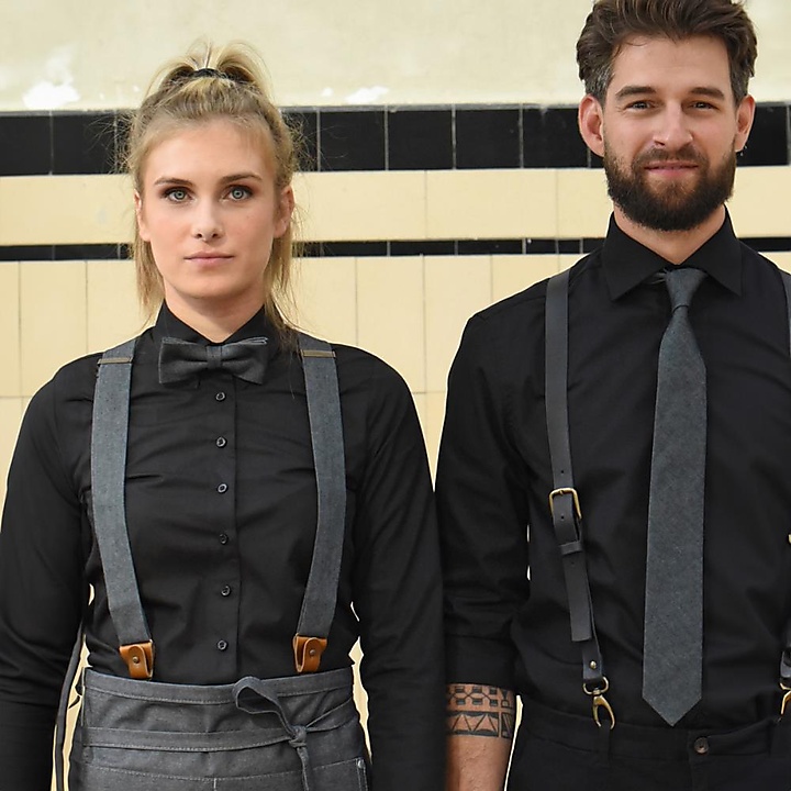 WORK suspenders denim black