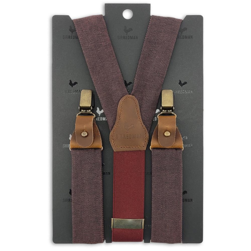 WORK suspenders denim burgundy - 2