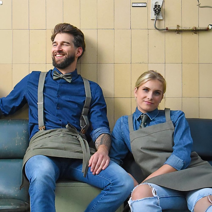 WORK suspenders denim green