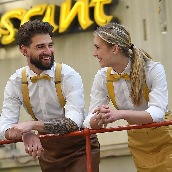 WORK suspenders denim ochre