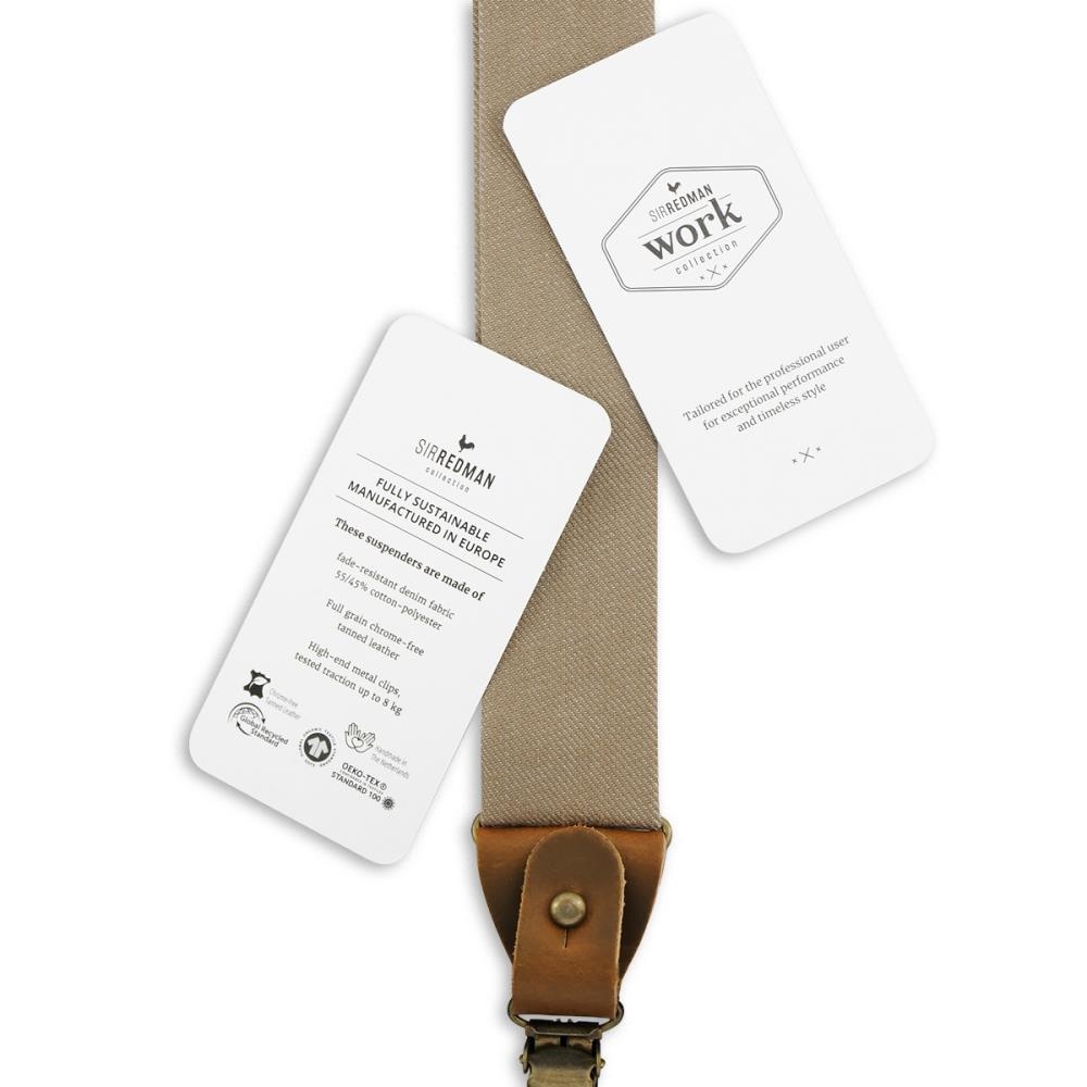 WORK suspenders denim taupe - 3