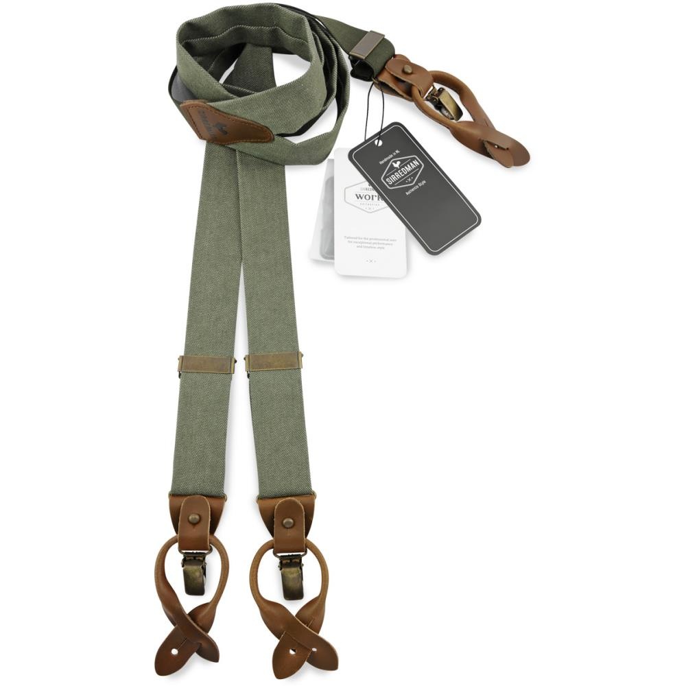 WORK suspenders green denim - 1