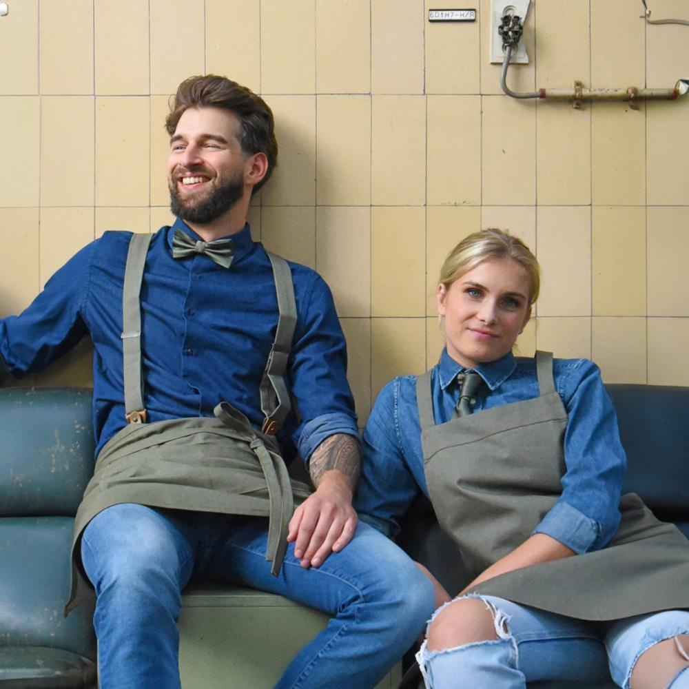 WORK suspenders green denim - 2