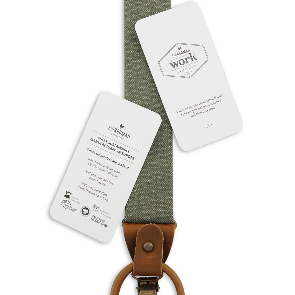 WORK suspenders green denim - 3