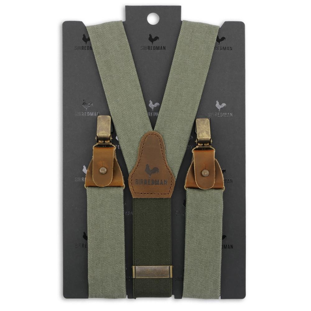 WORK suspenders green denim - 5