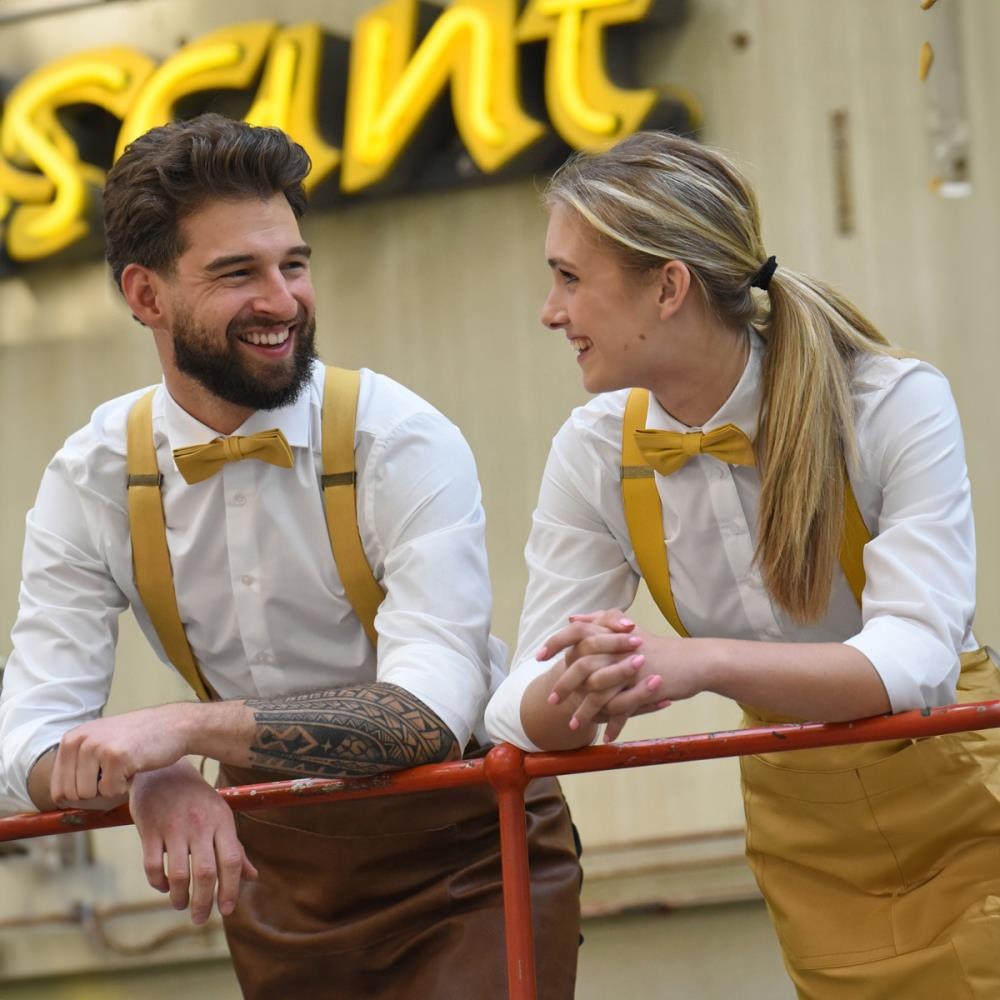 WORK suspenders ochre denim - 2