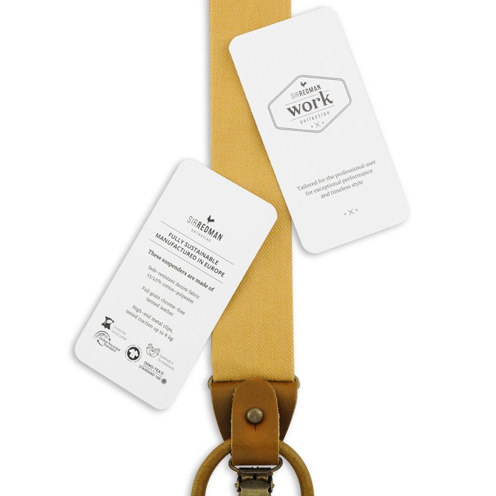 WORK suspenders ochre denim - 3