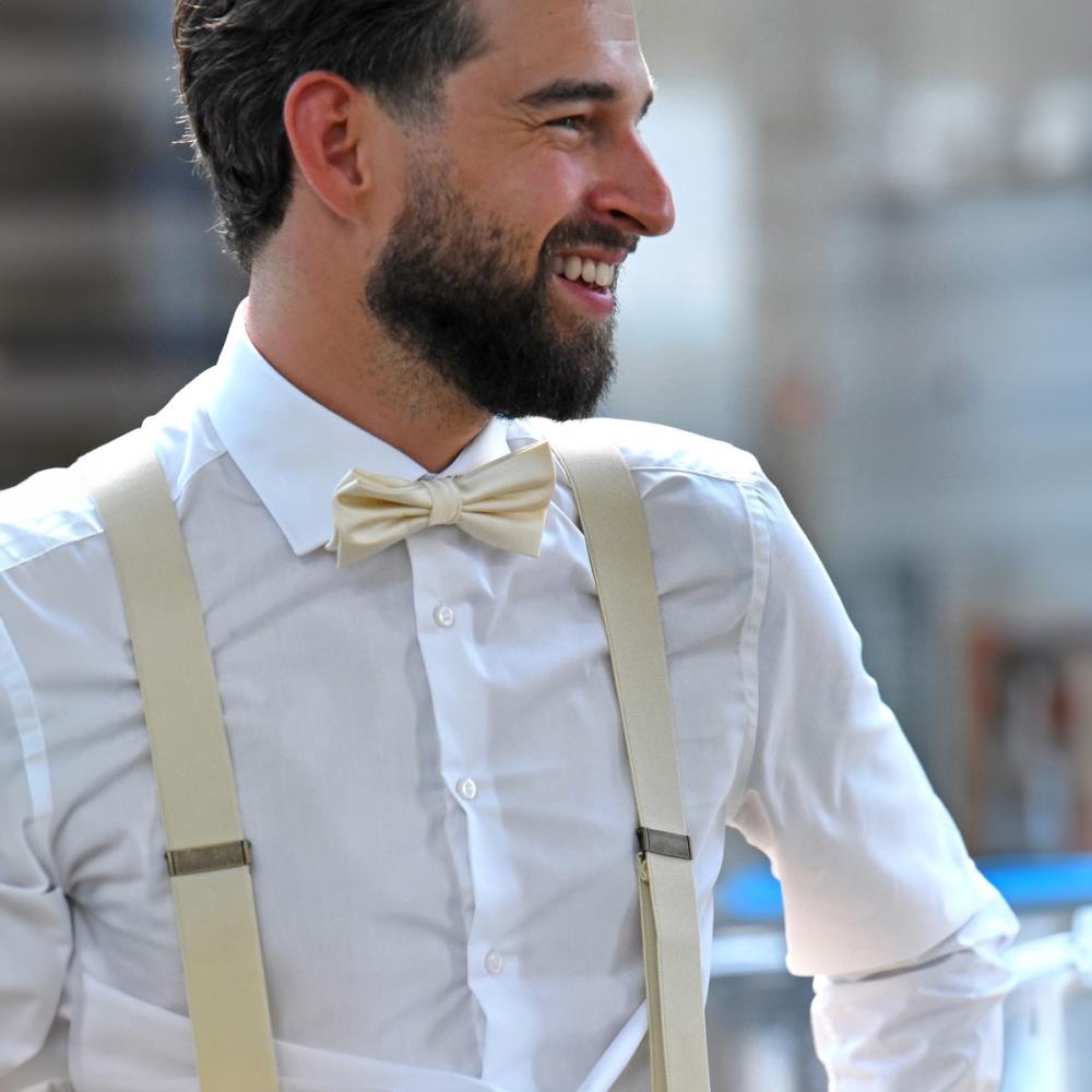 WORK suspenders off-white elastic - 4