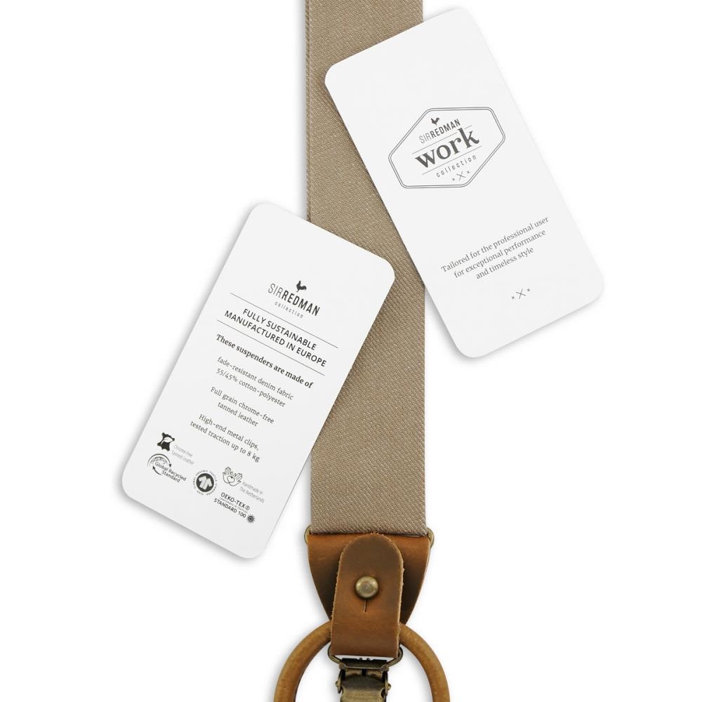 WORK suspenders taupe denim - 3