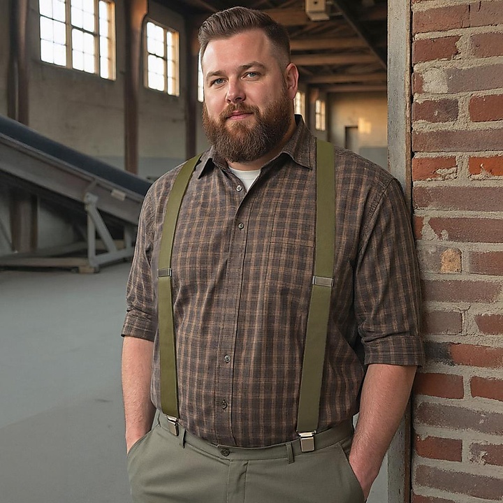 XL suspenders army green
