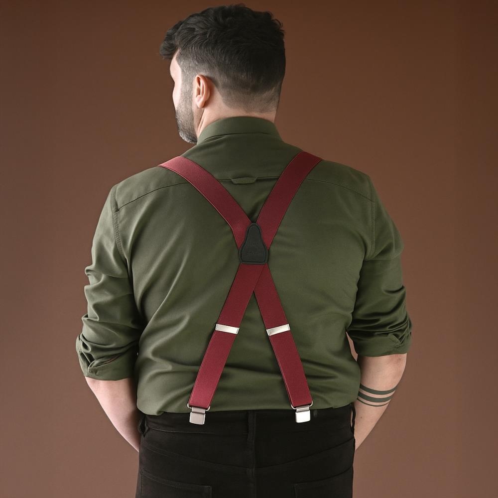 XL suspenders bordeaux - 2
