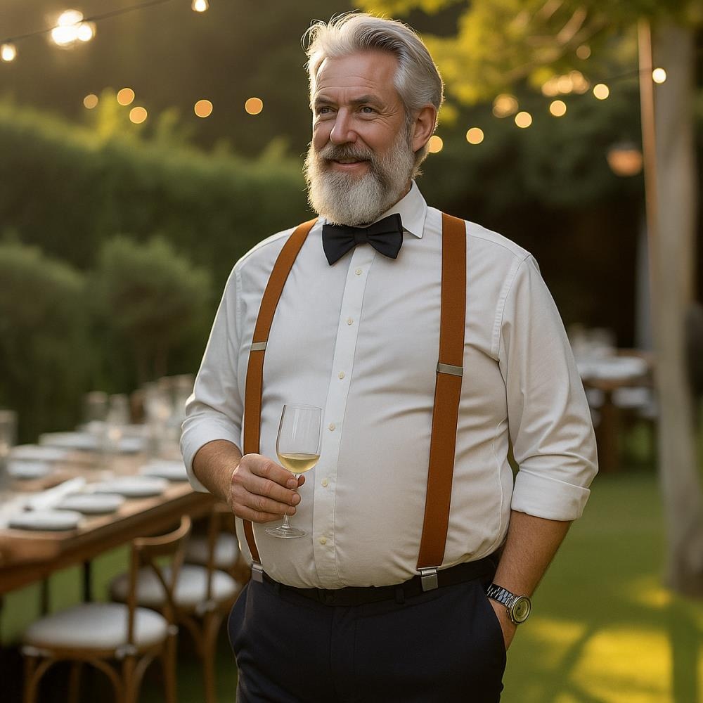 XL suspenders cognac - 2