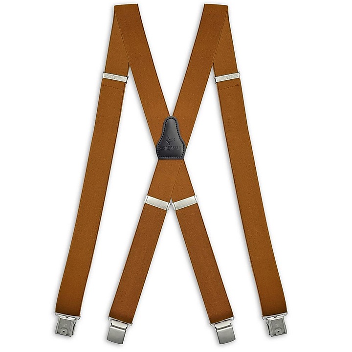 XL suspenders cognac