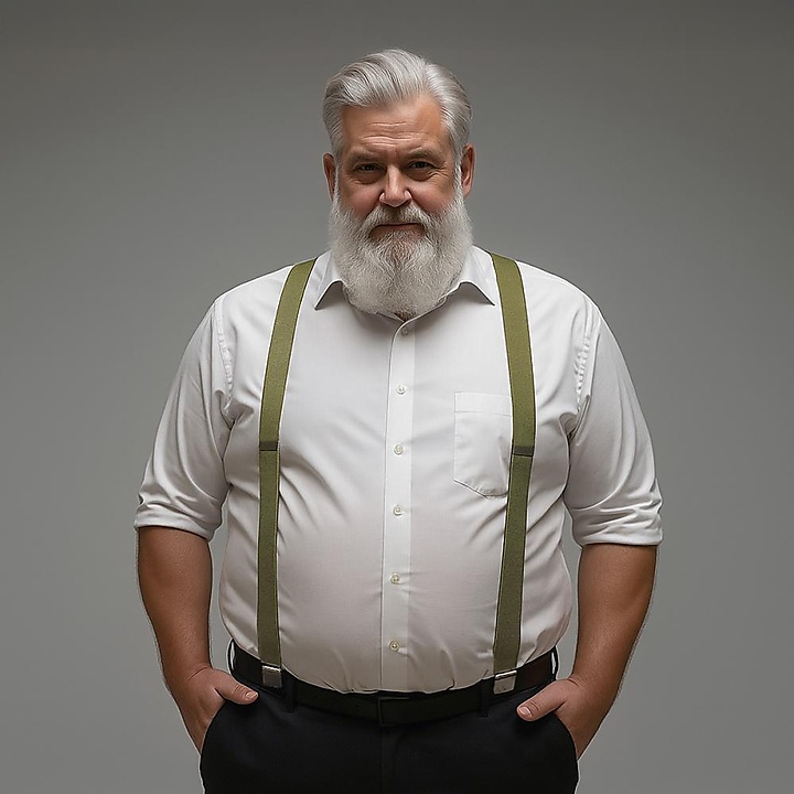 XL suspenders olive green
