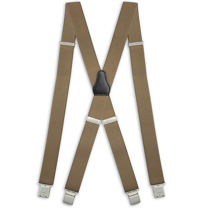 XL suspenders taupe