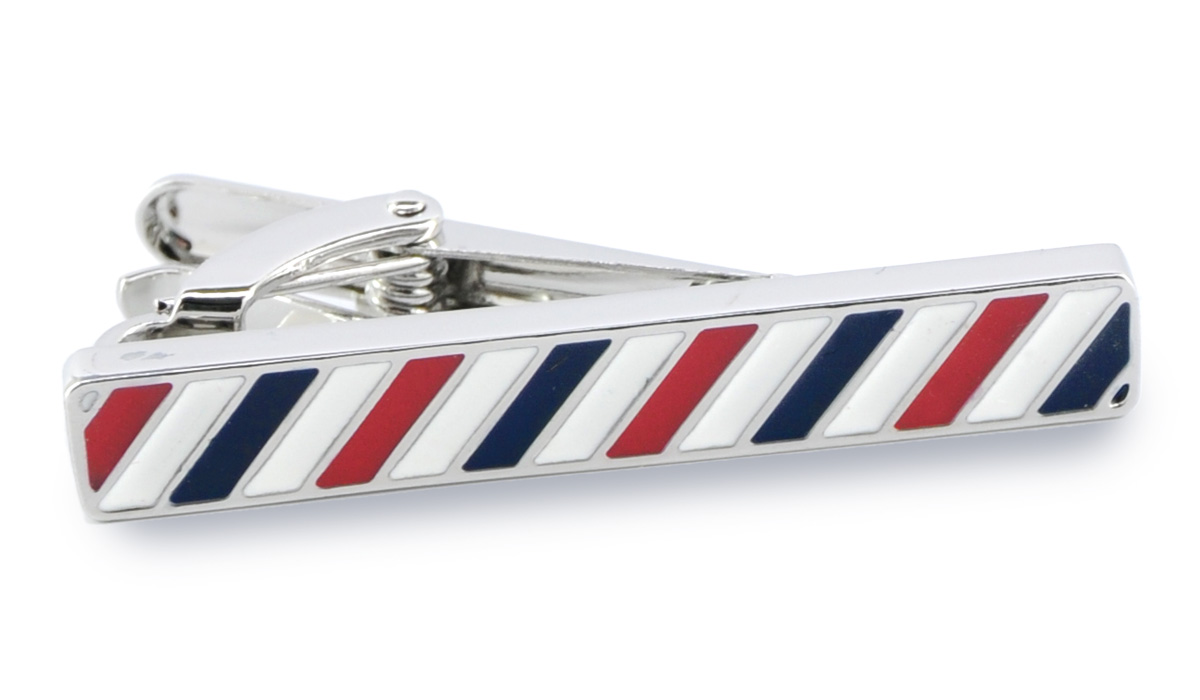 Tie pin striped Holland silver, Tie pins