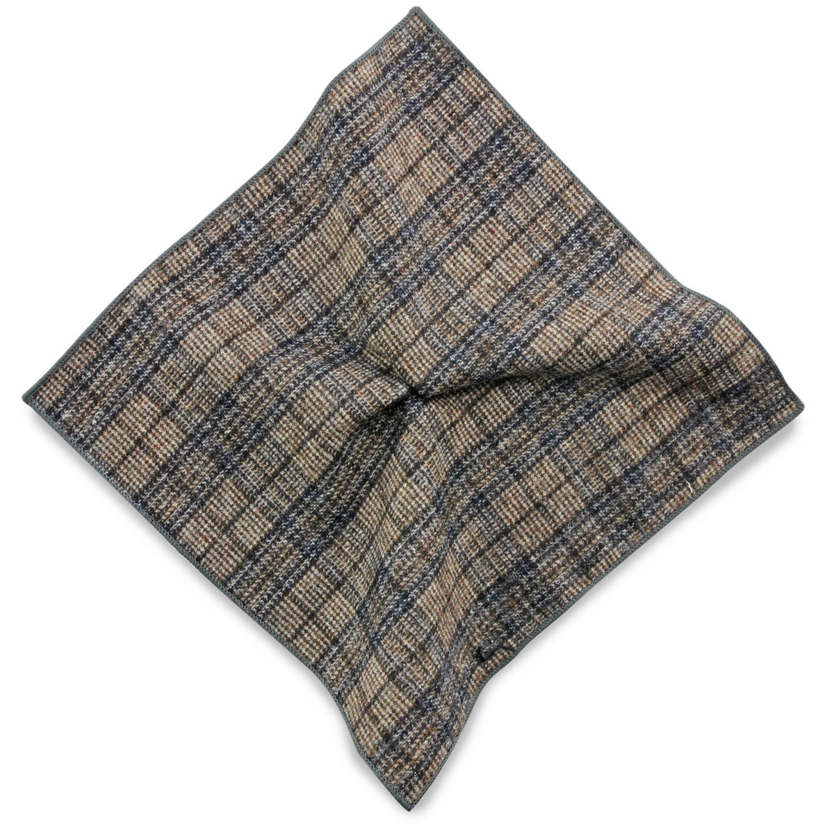 Wool Pocket Square New Country Brown Tweed UK. Excellent Quality & Reviews 